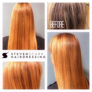 hair colour correction services at steven scarr hair salon, durham